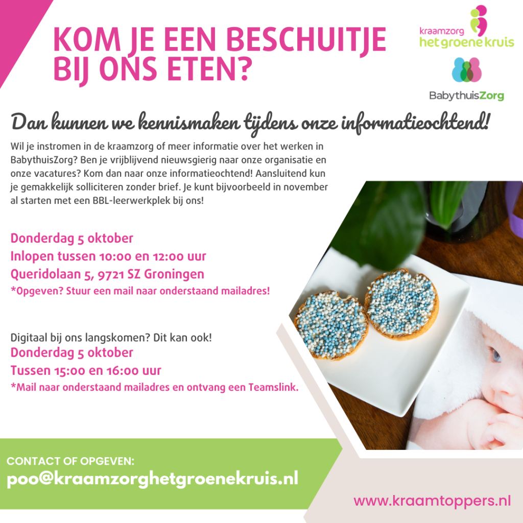 Je bent van harte welkom op onze informatieochtend